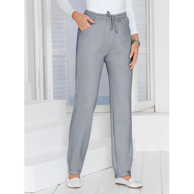 Jerseyhose CLASSIC BASICS, Damen, Gr. 52, Normalgrößen, grau (grau, meliert), 70% Baumwolle, 30% Polyester, meliert, lang, Hosen Image