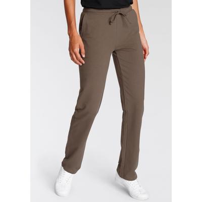 Sweathose FLASHLIGHTS, Damen, Gr. 32/34, N-Gr, grün (khaki), Sweatware, Obermaterial: 95% Baumwolle, 5% Elasthan, unifarben, Basic, lässig geschnitten lang, Hosen, Mit Geradem Bein Image