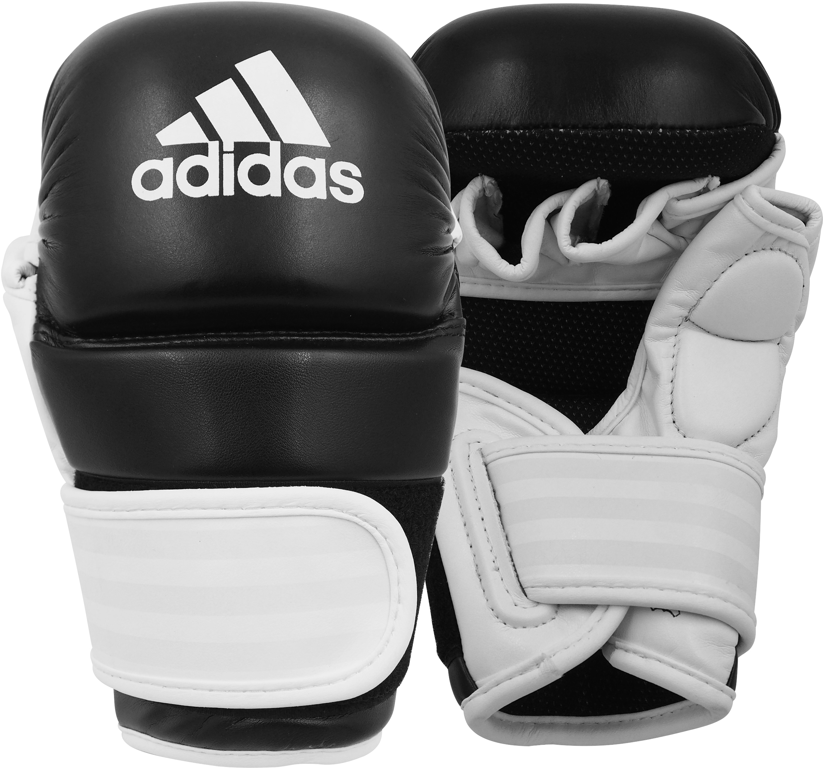 MMA-Handschuhe ADIDAS PERFORMANCE "Training Grappling Cloves" Gr. S, schwarz (schwarz, weiß), Boxhandschuhe, S, Rindsleder Image