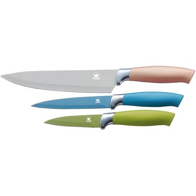 Messer-Set KING "Metallic", bunt (grün, blau, blassrosa), Edelstahl, Kochmesser-Sets Image