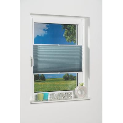 Plissee K-HOME "Klemmfix Pisa" Gr. 1, blau (petrol), B:40cm H:130cm, Obermaterial: 100% Polyester, Plissees, Crushed-Optik Image