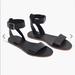 Madewell Shoes | Madewell The Boardwalk Ankle Strap Sandals In Leather Nwot | Color: Black | Size: 8