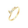 DIAMORE Ring Damen Love-Schriftzug mit Diamant (0.03 ct.) in 585 Gelbgold