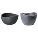 Scheurich Wave Globe Bowl, runde Pflanzschale aus Kunststoff, 40 cm Durchmesser, 21 cm hoch, 12 l Vol. & Wave Globe, Pflanzgefäß aus Kunststoff, Schwarz-Granit, 30 cm Durchmesser, 22 cm hoch, 19 l