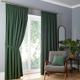 Fusion Dark Green Pencil Pleat Curtains, Blackout Curtains W66 x L72 (168 x 183cm) for Living Room and Bedroom, Thermal Curtains, Emerald Green Curtains, Dijon