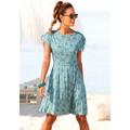 Jerseykleid VIVANCE, Damen, Gr. 44, N-Gr, grün (grün, bedruckt), Jersey, Obermaterial: 100% Viskose, geblümt, modisch, figurumspielend kniefrei, Rundhals, Kurzarm, Kleider, mit Blümchendruck, lockeres Sommerkleid, Strandkleid, Topseller