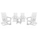 Flash Furniture Collis Modern All-Weather 2-Slat Poly Resin Rocking Adirondack Chairs w/ Matching Side Table Plastic in White | Wayfair