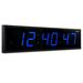 Ivation Digital LED Wall Clock Plastic in Blue/Red/White | 8 H x 24 W x 1.75 D in | Wayfair JID0124BLU