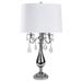 StyleCraft Home Jane Seymour - Steel & Crystal Table Lamp - White Shade Metal/Fabric in Brown/White | 30.25 H x 6.25 W x 6.25 D in | Wayfair