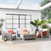 Conway 4-Piece Outdoor Patio Wicker Rattan Furniture Set by Modway Plastic in Gray | 28 H x 150 W x 68 D in | Wayfair EEI-5095-GRY