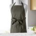 Eider & Ivory™ Solid Cotton Kitchen Apron for Women w/ Pockets Adjustable Cotton in Gray/Brown | 34 H x 27 W in | Wayfair