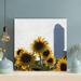 Gracie Oaks Yellow Sunflower Near White Concrete Building During Daytime - 1 Piece Rectangle Graphic Art Print On Wrapped Canvas Metal | Wayfair