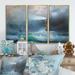 Breakwater Bay Lighthouse Shining Light During Stormy Night II - 3 Piece Floater Frame Painting on Canvas Canvas, in White | Wayfair