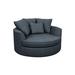 Barrel Chair - Wade Logan® Ashonte Anjuan 61" Wide Barrel Chair Polyester/Fabric in Blue/Navy | 37 H x 61 W x 61 D in | Wayfair