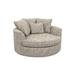 Barrel Chair - Wade Logan® Ashonte Anjuan 61" Wide Barrel Chair Polyester/Fabric in Brown | 37 H x 61 W x 61 D in | Wayfair