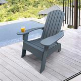 Highland Dunes Tuskahoma Wood Adirondack Chair Wood in Gray | 38.19 H x 32.28 W x 31.1 D in | Wayfair DD0B7FC9757140EE8071E33E4B979694