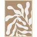 AllModern Erminia Retro Matisse Inspired Abstract Botanical 1 Beige - Picture Frame Print Paper, in Brown/White | 41 H x 31 W x 1 D in | Wayfair