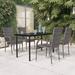 Latitude Run® Winston Porter 3 Piece Patio Dining Set & Black Glass/Wicker/Rattan in Gray | 31.5" x 31.5" x 29.1" | Wayfair