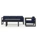 AllModern Smith 3 Piece Sofa Seating Group w/ Sunbrella Cushions Metal in Gray/Brown | 33 H x 84.25 W x 32 D in | Outdoor Furniture | Wayfair