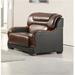 Accent Chair - Winston Porter Jerusalem Genuine Leather Chair Wood/Leather in Brown | 37 H x 36 W x 37 D in | Wayfair