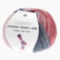 Sockenwolle Superba Merino + Linen + Silk von Rico Design, Berries, aus Schurwolle