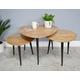 Nest of 3 Wooden Tables with Iron Legs | Set of 3 Tables | Nest of Tables for Living Room | Nest of Tables Furniture | Nested Tables