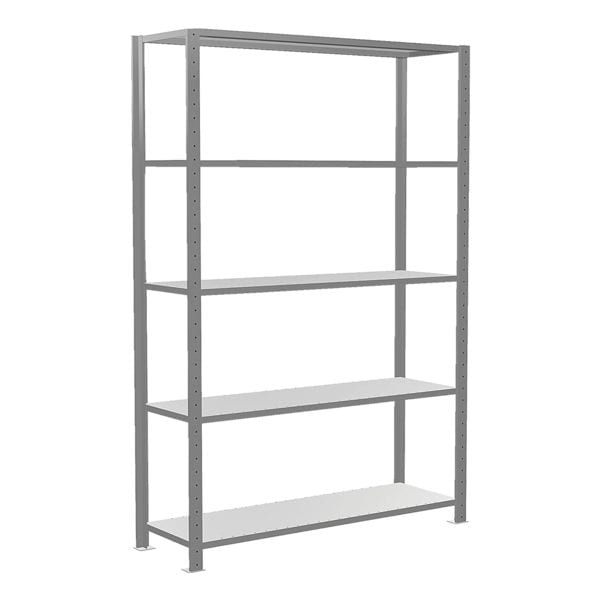 SCHULTE Lagertechnik Fachbodenregal 130x200 cm »MULTIplus150« 40 cm Tiefe 5 Böden Grundregal (alleine grau, 113.6x200x43.6 cm