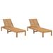 vidaXL Sun Loungers 2 pcs Solid Wood Teak - 23.6" x 78.7" x 11.8"