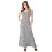 Plus Size Women's Sleeveless Crinkle Dress by Roaman's in Black Mosaic Geo (Size 38/40)