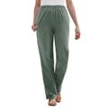 Plus Size Women's Elastic Waist Mockfly Straight-Leg Corduroy Pant by Woman Within in Pine (Size 30 W)