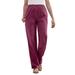 Plus Size Women's Elastic Waist Mockfly Straight-Leg Corduroy Pant by Woman Within in Deep Claret (Size 30 T)