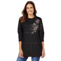 Plus Size Women's Patchwork Embroidered Top by Woman Within in Black Pretty Embroidery (Size 30/32)