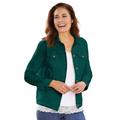 Plus Size Women's Stretch Denim Jacket by Woman Within in Emerald Green (Size 36 W)