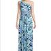 Lilly Pulitzer Dresses | Lilly Pulitzer Malia Printed One-Shoulder Maxi Dress | Color: Blue/Green | Size: Xxs