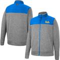 Men's Colosseum Charcoal/Blue UCLA Bruins Putter Herringbone Full-Zip Jacket
