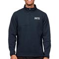 Men's Antigua Heathered Navy Mid Michigan College Course Quarter-Zip Pullover Top