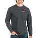 Men's Antigua Heathered Charcoal Illinois Tech Scarlet Hawks Reward Crewneck Pullover Sweatshirt