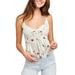 Free People Tops | Free People Radea Green Floral Lace Up Cami | Color: Green/Pink | Size: Xs