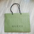 Gucci Bags | Gucci Green Paper Shopping Bag W Black Rope Handles | Color: Black/Green | Size: Os