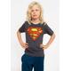 T-Shirt LOGOSHIRT "DC Comics – Superman" Gr. 176, blau (dunkelblau) Mädchen Shirts T-Shirts