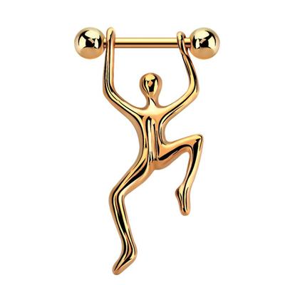 Brustwarzenpiercing ADELIA´S "Piercing Brustpiercing", Damen, rosa (rosegold), Chirurgiestahl, modisch, Piercings, Stab und zwei 5 mm Verschlusskugeln aus 316l Stahl