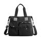 NICOLE & DORIS Shoulder Bag Multi Pocket Handbags for Women Large Capacity Top-handle Bags Casual Tote Bag Travel Nylon Lightweight Crossbody Bag Weekend Messenger Bags Black