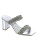 Dolce Vita Paily Rhinestone Dress Slide - Womens 6.5 Silver Sandal Medium