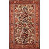 Pre-1900 Antique Sarouk Farahan Persian Area Rug Handmade Wool Carpet - 4'0" x 6'3"