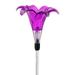 Exhart Solar Plastic Lily Garden Stake in Purple, 4 by 35 Inches