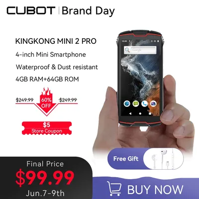 Cubot KingKong MINI 2 Pro mini telephone portable android mobile 4 pouces Smartphone étanche 4