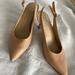 Nine West Shoes | Great Natural Colored All Leather Nine W. Slingback Heels | Color: Tan | Size: 6