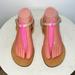 J. Crew Shoes | J. Crew Pink And Tan Leather Sandals Ankle Strap | Color: Cream/Pink | Size: 8