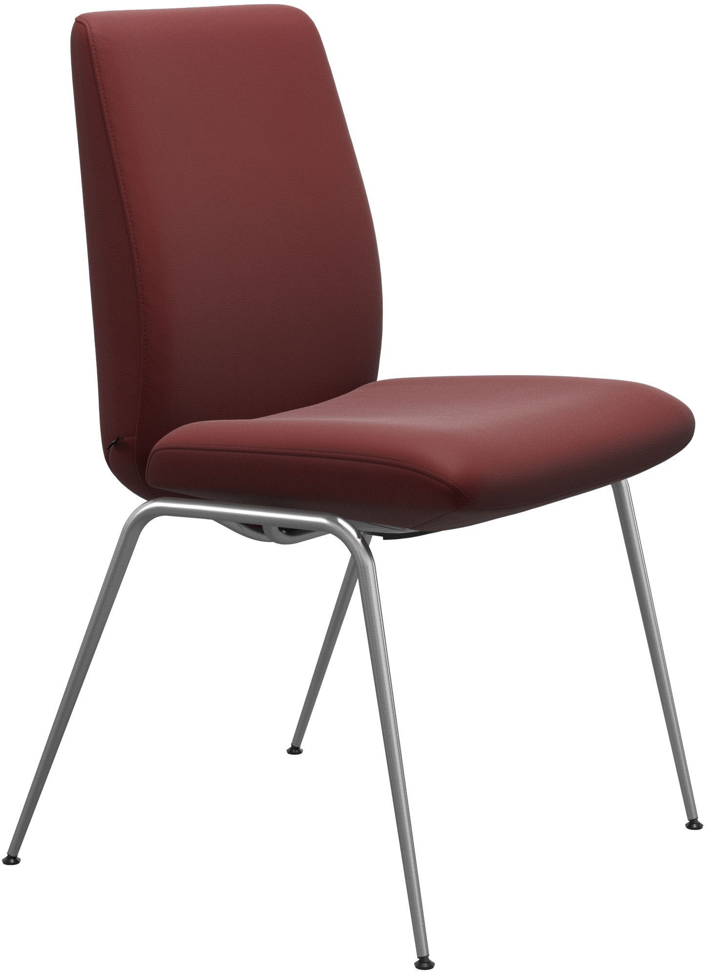 Polsterstuhl STRESSLESS "Laurel", rot (cherry paloma, chrom glänzend), B:57cm H:92cm T:59cm, Leder PALOMA: PALOMA ist ein durchgefärbtes Semianilin-Möbelleder mit natürlicher Narbung., Stühle, Polsterstuhl, Low Back, Größe L, mit Beinen aus Stahl in...