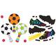 Baker Ross Paddleballschläger „Fußball“ zum Ausmalen (5 Stück) & Kratzbild-Magnete - Fußballschuhe - Scratch Art mit Regenbogenfarben für Kinder zum Basteln (10 Stück)